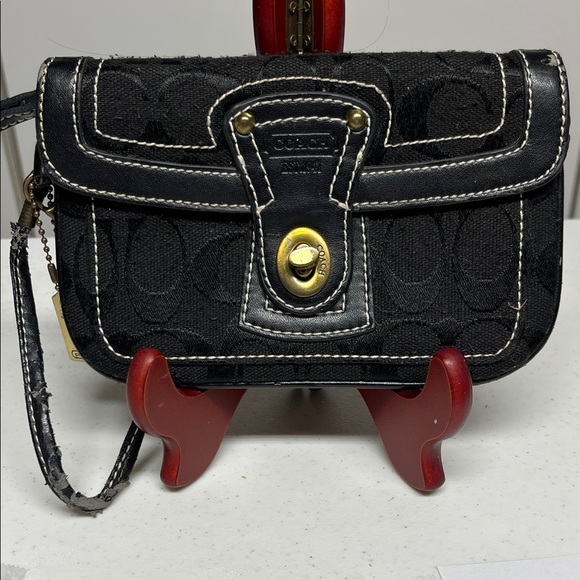 Coach Black and Gold Wristlet